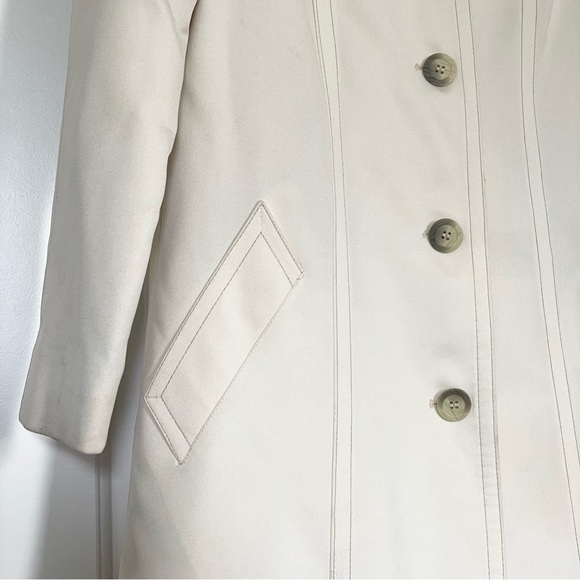 Vintage London Fog Classy Off-White Trench Coat - Size 8 - Picture 4 of 15